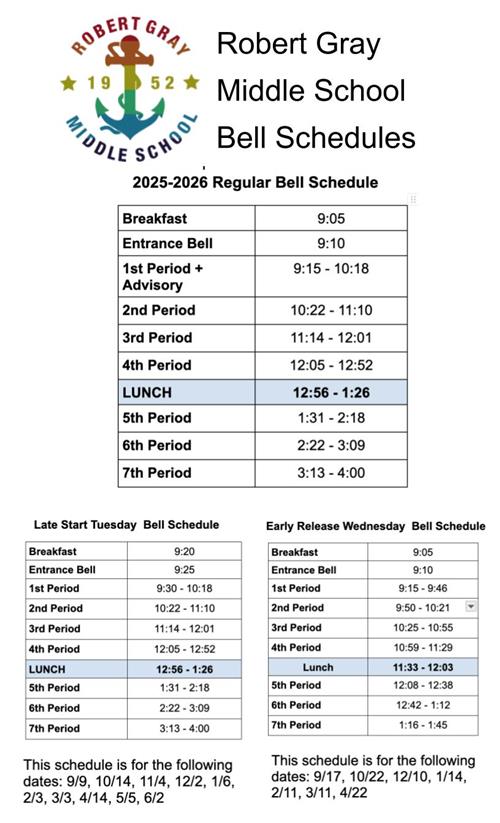 25-26 Bell Schedule